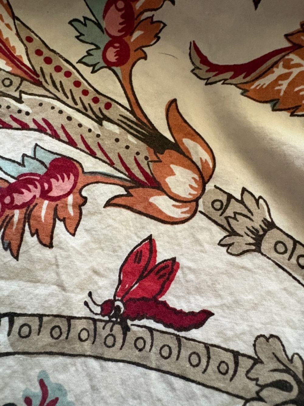 POTTERY BARN PALAMPORE Lolita/Deidre Queen Full Duvet Cover Butterflies - Picture 10 of 11